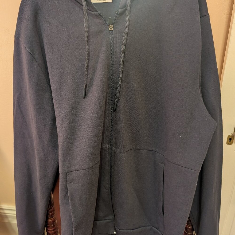Dark blue zippered hoodie